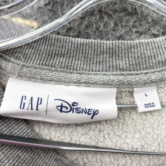 GAP x Disney Sweater Men Large Gray Mickey‎ Mouse Crew Neck Pullover DisneyWorld - Picture 4 of 13